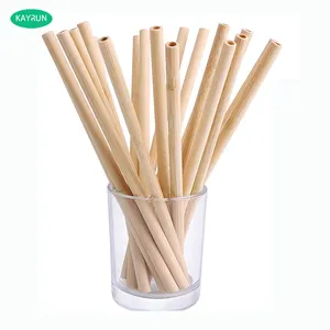 Logo personalizzato biodegradabile organico naturale 20cm jumbo boba tè fibra paglia riutilizzabile cannuccia di bambù con detergenti