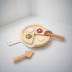 Unisex Children's Wooden Playhouse &amp; <strong>Kitchen</strong> Cutting Toy <strong>Set</strong> Educational &amp; Interactive Exercise for Baby Pizza <strong>Theme</strong> - Product Image 2