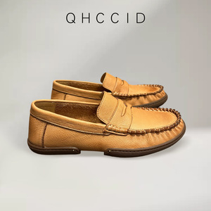 Zapatos slip-on de moda para hombre, de piel de vacuno de primera capa - mocasines cómodos para uso casual de alta gama - zapatos para conducir - Product Image 3
