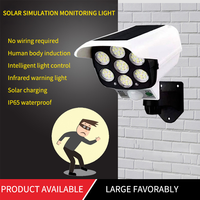 Caméra de Surveillance Simulée à LED, Éclairage Mural Extérieur de Sécurité Solaire avec Détecteur de Mouvement