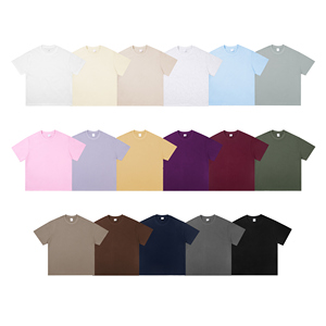 Camiseta en blanco extragrande de algodón con cuello redondo para hombre con logotipo personalizado de alta calidad - Product Image 2
