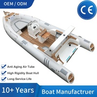 Chine préférée 24ft console centrale fibre de verre caoutchouc hypalon bateaux gonflables yacht de pêche bateau à côtes à vendre