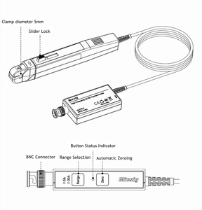 Sonda de Corriente CA/CC de Alta Frecuencia de Rango Dual Micsig CP1003B de 100 MHz, 5 A/30 A, con Conector BNC para Osciloscopio - Product Image 6
