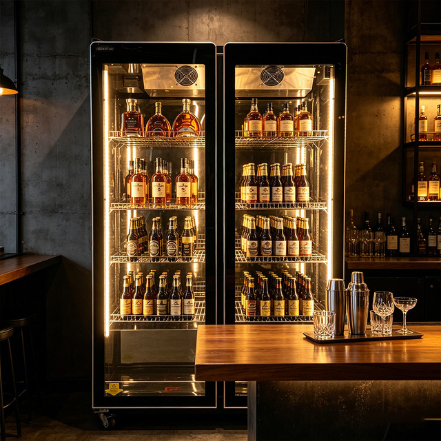 Smart LED Full Display Glass Door Refrigerator Commercial Upright Cooler for Beer, Wine & Soft Drinks