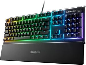Clavier de jeu <span class=keywords><strong>SteelSeries</strong></span> Apex 3 RGB, éclairage RGB 10 zones, résistant à l'eau IP32, repose-poignets magnétique de qualité supérieure - Product Image 1