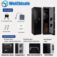 Caja Fuerte para 8 Armas Largas de Acceso Rápido para Seguridad en el Hogar, Gabinete para Armas Largas con Cerradura Electrónica Digital y Bolsas para Pistolas y Pernos de Montaje