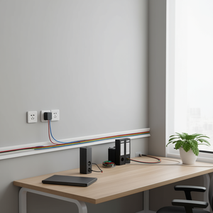 Accessoire de goulottière en plastique adhésif 10x10 pour la gestion et le rangement des câbles et accessoires - Product Image 3