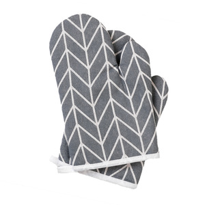Maniques de four en coton résistantes à la chaleur, style moderne, motif quadrillé gris, noir et blanc - Product Image 5