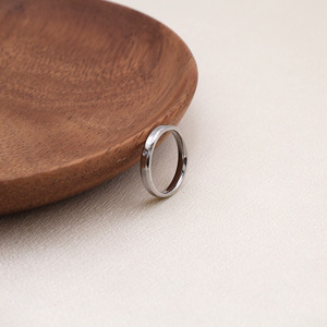 Simple Fashion <b>Titanium</b> Steel Zircon Couple <b>Rings</b> For Wedding Unisex Plain <b>Ring</b> Geometric Shape Bezel Setting - Product Image 3