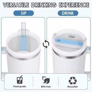 Taza de Viaje de Acero Inoxidable de Doble Pared con Asa, 40 oz, Personalizable con Logotipo, para Café, Almacén en EE. UU. - Product Image 3