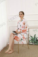 Robe élégante à fleurs à manches courtes et longueur genou pour femmes grandes tailles FUNG 6012