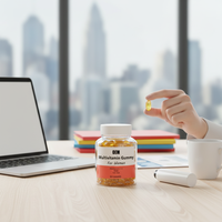 Suppléments alimentaires gommeux multivitamines quotidiens pour femmes OEM/ODM, vitamines A, D, C, E, biotine, acide folique, vitamine à mâcher pour adultes