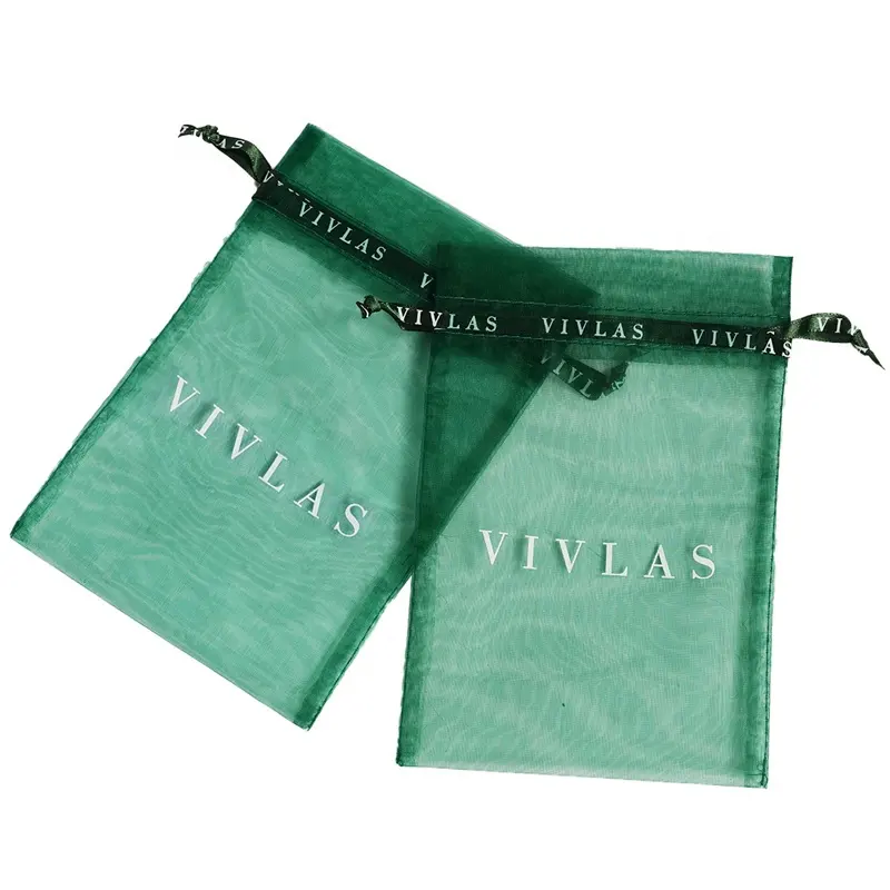 YCX gran oferta, bolsa de regalo de joyería de Organza personalizada, bolsas de recuerdo de boda blancas con cordón