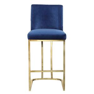 Tabouret de Bar haut de gamme rembourré de velours rose, pieds en métal, mobilier moderne - Product Image 3
