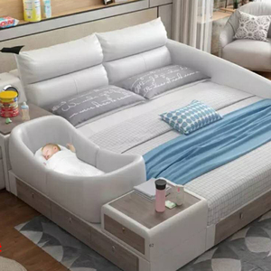 Cama de cuero tamaño King Size con masaje para el hogar, muebles multifunción, tamaño Queen, nuevo diseño - Product Image 2