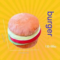 Jouets à couiner pour animaux de compagnie en peluche en gros, faible MOQ d'usine 2025, frites, pizza, hamburger, oreiller en peluche, jouet à couiner pour chien