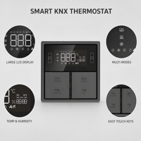 Contrôleur de température trois-en-un KNX, construction métallique, réglage intelligent, motifs de couleurs personnalisables, indice de protection IP20