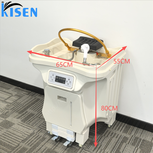 Équipement de spa KISEN, <span class=keywords><strong>bac</strong></span> à shampoing portable <span class=keywords><strong>pour</strong></span> salon de coiffure, <span class=keywords><strong>lavabo</strong></span> <span class=keywords><strong>pour</strong></span> le lavage des <span class=keywords><strong>cheveux</strong></span>, hauteur 80 cm, avec deux réservoirs - Product Image 6