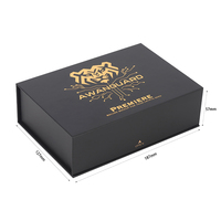Boîtes en papier personnalisées imprimées, boîte magnétique noire, logo estampé à chaud en feuille d'or, insert en mousse EVA découpé sur mesure, boîte d'emballage en papier