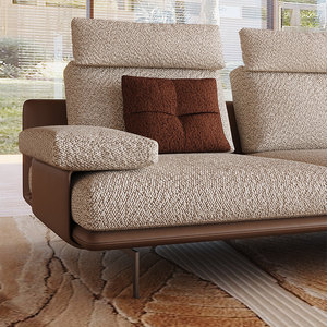 Canapé simple en tissu de luxe léger de style nordique moderne |   <span class=keywords><strong>Fauteuil</strong></span> multifonctionnel à dossier haut et accoudoirs mobiles pour petits appartements - Product Image 3