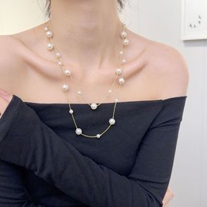 Double Layered Pearl Necklace AA Grade Star Pattern U Shape Clavicle Chain Everyday Wear Light Luxury Jewelry Accessory - Product Image 2