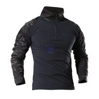 YUEMAI T-shirt de combat tactique anti-statique léger et respirant en tissu Rip-Stop camouflage pour uniforme de type Frog