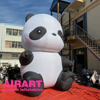 Mascotte gonflable en tissu Oxford de l'usine de fabrication de gonflables, mascotte gonflable panda pour exposition dans un parc à pandas