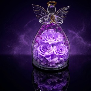 Rosa Eterna di Lusso Silenziosa Sotto Campana di Vetro, Fatta a Mano, con LED, Lunga Durata 3-5 Anni, per Matrimoni e Lauree - Product Image 6