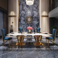 Foshan Furniture Ensemble de table à manger convertible moderne Dessus de table en verre avec 6 chaises Design de luxe pour un usage domestique