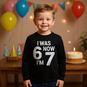 Camiseta Vintage de Manga Larga para Niños de 7 Años, Unisex, Cuello Redondo, Impresión Serigráfica - Product Image 3