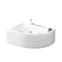 Baignoire de massage à remous en acrylique avec 6 buses de thérapie par air, baignoire d'angle spa avec robinet inclus pour salle de bain d'hôtel