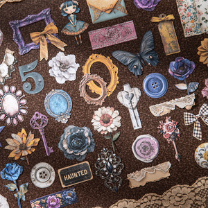 30 feuilles/paquet Vintage Treasures Collection Retro Junk Journal Stickers pour la <span class=keywords><strong>d</strong></span>écoration de planificateur - Product Image 1