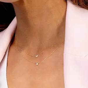 Milskye bijoux de mode 925 argent 18k plaqué or coeur d'amour plein diamant zircon colliers de charme pour les femmes saint valentin