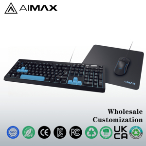 <span class=keywords><strong>Pack</strong></span> <span class=keywords><strong>clavier</strong></span> et <span class=keywords><strong>souris</strong></span> de jeu filaires avec interface USB, rétroéclairage LED, design ergonomique étanche pour usage bureautique - Product Image 1