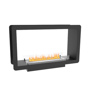 Double Side Openning Bio Ethanol <strong>Tv</strong> <strong>Stand</strong> <strong>Fireplace</strong> <strong>with</strong> Mantle Eco-friendly Frame Modern Indoor Hotel Black or Silver <strong>Fireplace</strong> - Product Image 4