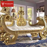 Lit de luxe Villa Noble, style français, dossier haut, lit royal pour mariage, luxe, bois massif sculpté, nouveau style classique, lit double