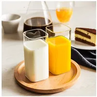 1 STKS Creatief Vierkant Glas Transparant Koud Drankje Grote Capaciteit Ijskoffie Melk Thee Drinkbeker Rode Wijn Glas Koffiekopje
