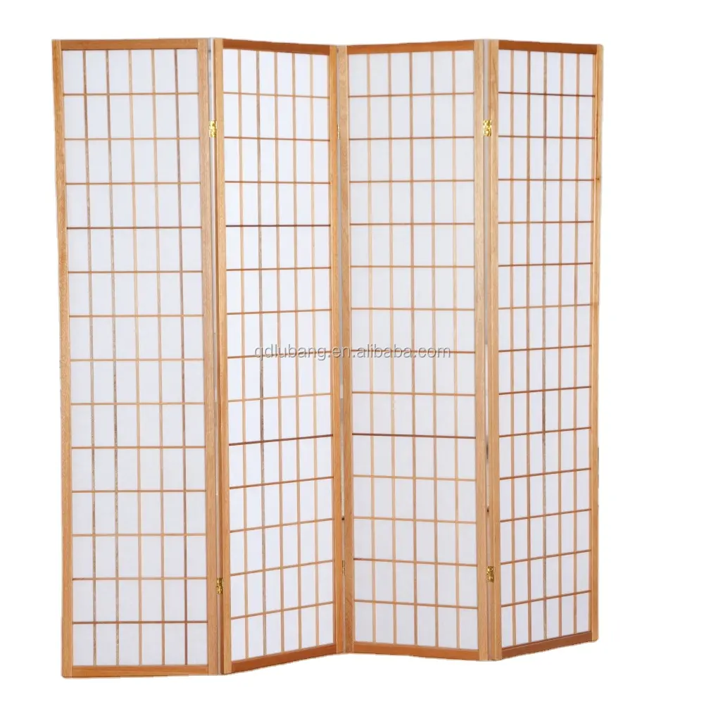 Economical Custom Design Cheap Folding 4 Panel Wood Room Divider Screen