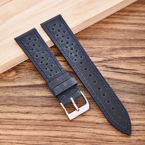 Nouveau bracelet de montre en cuir de vachette Crazy Horse respirant et poreux, style rétro, pour hommes et femmes, à libération rapide - Product Image 4