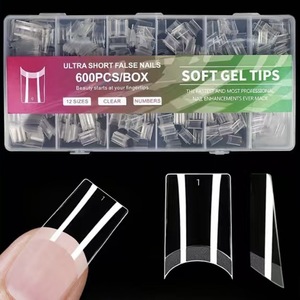 <span class=keywords><strong>Uñas</strong></span> Postizas Cortas Cuadradas <span class=keywords><strong>de</strong></span> Cobertura Completa, 600 Piezas, Puntas <span class=keywords><strong>de</strong></span> Gel Suave Pre-enceradas, Extensiones <span class=keywords><strong>de</strong></span> <span class=keywords><strong>Uñas</strong></span> DIY para Mujer, 10 Tamaños - Product Image 2