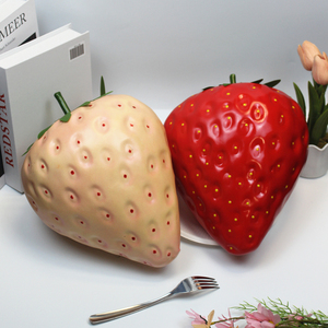 Ensemble de <span class=keywords><strong>fraises</strong></span> artificielles, 2 pièces, <span class=keywords><strong>fraises</strong></span> artificielles réalistes rouges et blanches pour la décoration de la maison et de la cuisine - Product Image 1