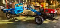 Tractor Agrícola Manual de 12HP, 15HP, 22HP con Rotocultivador, Arado Doble, Sembradora de Cacahuetes e Implementos Agrícolas Completos