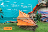 Modèle réaliste de Dragon Animatronic personnalisé, Statue de Dragon rouge de fournisseur d'usine de chine