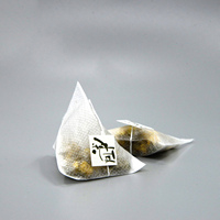 Sachet de thé vide biodégradable en fibre de maïs PLA, forme pyramide, avec ficelle et étiquette, pour thé vert et herbes