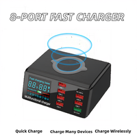 NOUVEAU Lancement Station de charge sans fil magnétique tout-en-un 140W 8 ports Affichage numérique PD 65W Type C Chargeur d'ordinateur