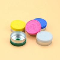 Logo personnalisé 20mm Flip Top Seal Bouchon de flacon en aluminium Jaune Tear-off Design pour injection Emballé dans des cartons