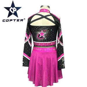 زي موحد هتاف بكل النجوم أحمر بتنورات مكشكشة - Product Image 4