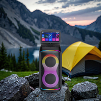Téléviseur portable 2025, écran tactile 6,5 pouces, haut-parleur karaoké en plastique 40W, double microphone, utilisation en extérieur, sans fil 5.0 RGB AUX