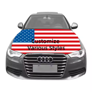 カスタムカーエンジンフードカバー新デザイン49ersフットボールチームフラッグポリエステル弾性生地シルクスクリーン印刷プロモーション用 - Product Image 2