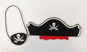 Sombrero de Capitán Pirata de Fieltro, Parche de Ojo Pirata para Disfraces de Fiesta Pirata, Máscara de Ojo Clásica para Niños - Product Image 3